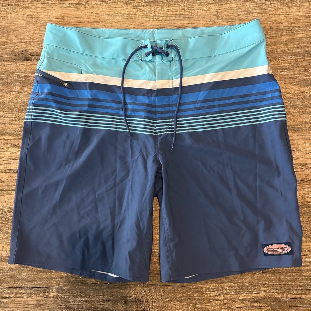 Vineyard Vines Blue Striped Men's Swim Shorts